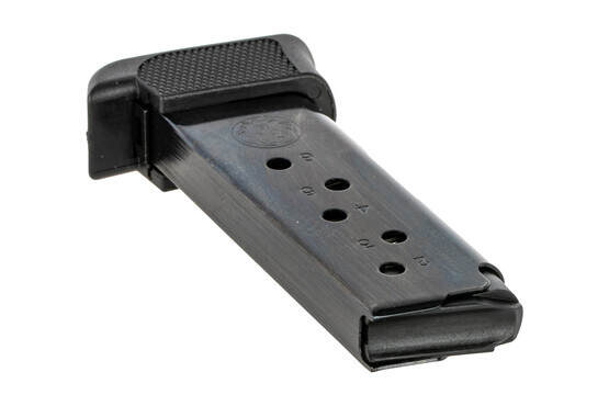 The Ruger LCP .380 magazine is made from stainless steel and features side witness holes